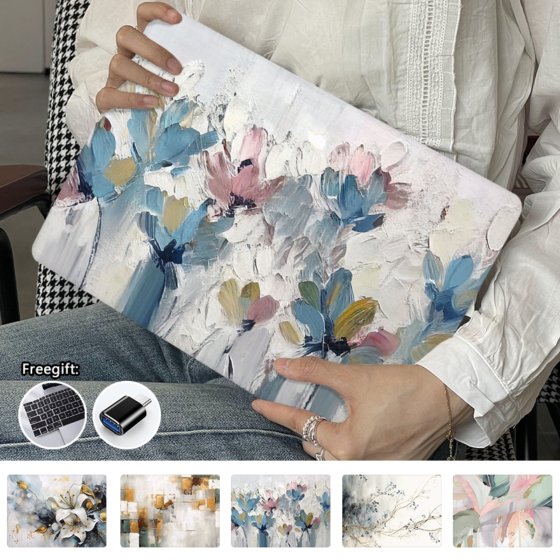 Retro ภาพวาดสีน้ํามันพิมพ์แป้นพิมพ์ + Mini converter สําหรับ 2024 Macbook Air M3 A3113 A3114 Pro14 M3 A2918 A2992 Pro16 A2991 A2780 Air13 M1 2020 Retina Pro13 M1 M2 A2 A2 A2