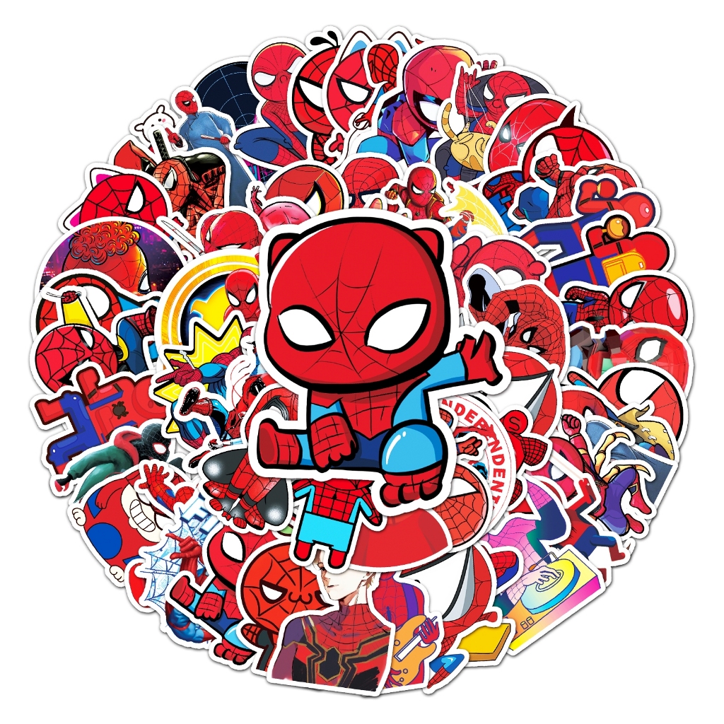 56 ชิ้นการ์ตูน Marvel Superhero Spiderman สติกเกอร์สําหรับ DIY โทรศัพท์แล็ปท็อปจักรยานหมวกกันน็อครถ Graffiti ตกแต่ง Decal ของขวัญ
