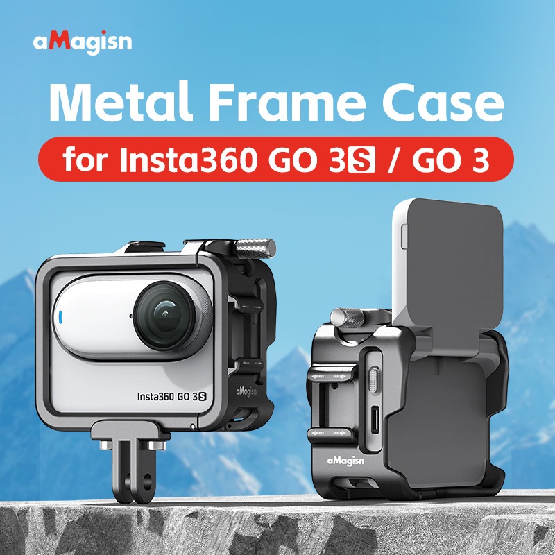 สําหรับ Insta360 GO 3S กรงกระต่ายโลหะ GO3 ฝาครอบป้องกันอุปกรณ์เสริมสําหรับกล้องแอคชั่นแคมเมรา