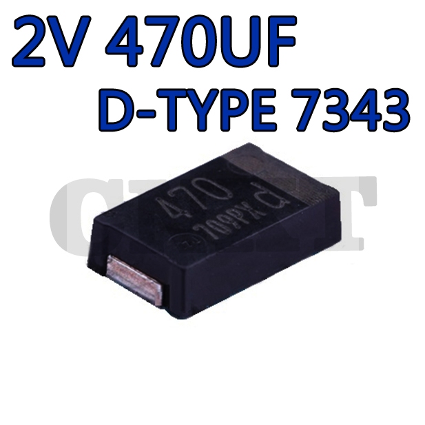 5 ~ 10PCS 2V 470 470uF 330 330uF 220uF 7343 ชิปสีดํา D-Type 9mR แผ่นอลูมิเนียมอินทรีย์ Polymer Capac