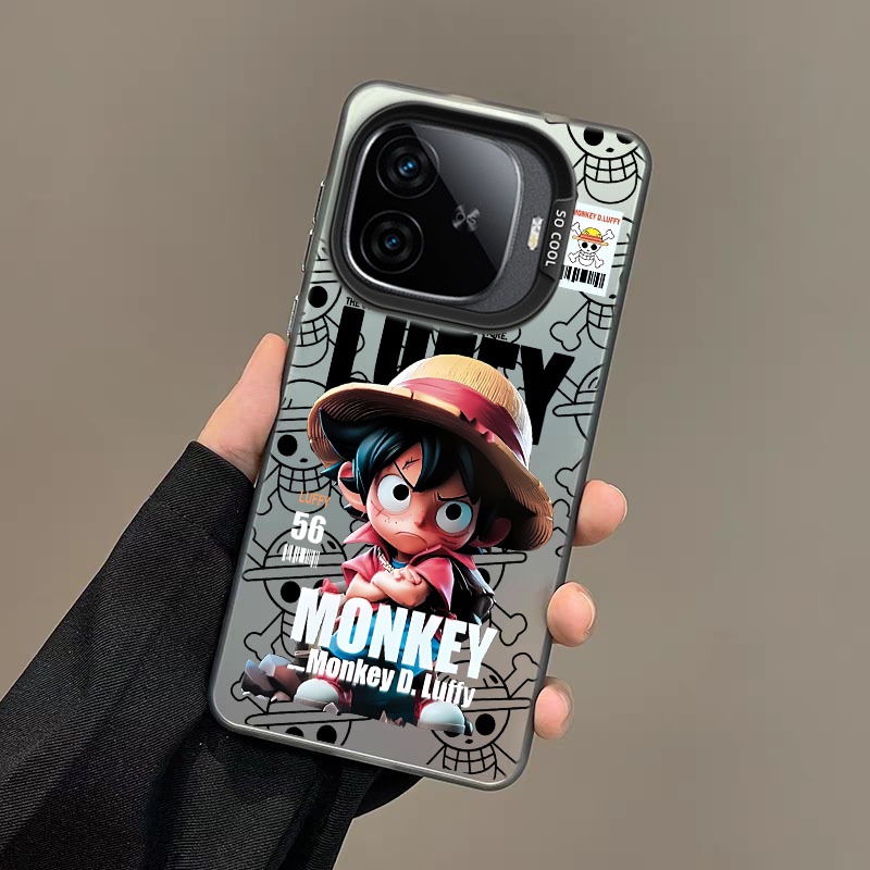 เคส IQOO 12 13 Z9 Z9X 5G เคส iQOO Z9 Turbo โทรศัพท์ การ์ตูน กันกระแทก ลูฟี่ โซโร แมตต์ เคสโทรศัพท์ พร้อมตัวป้องกันเลนส์กล้อง