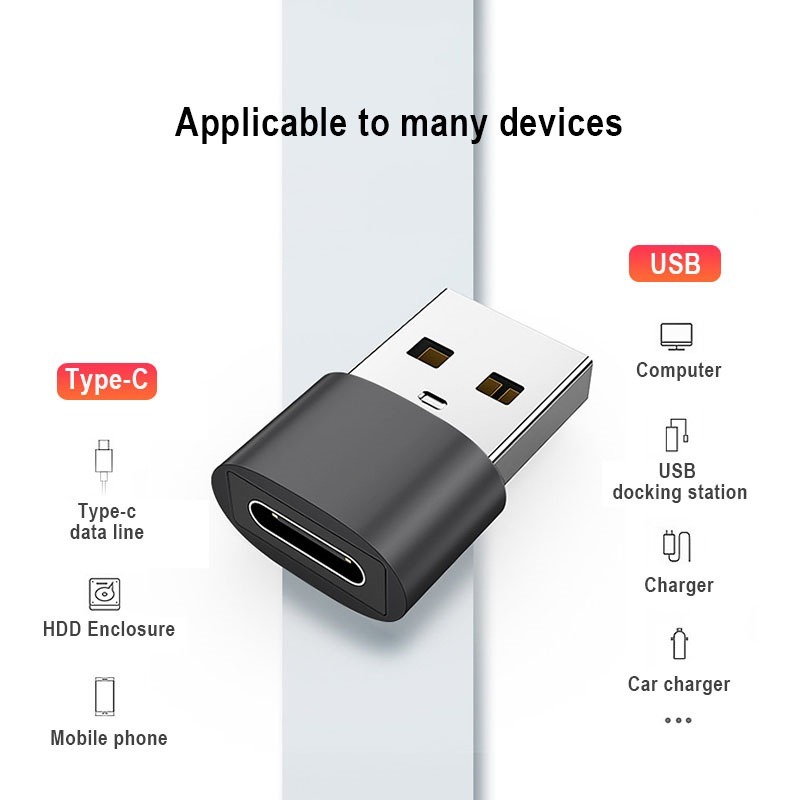 Usb To Type C Adaptor USB C Female To USB 2.0 A Male OTG Converter Adapter PD Fast Charging สําหรับแล็ปท็อปโทรศัพท์มือถือแท็บเล็ตพีซี