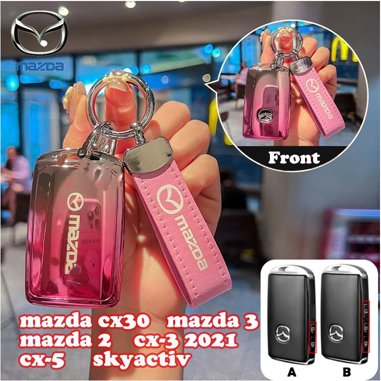 ไล่ระดับสี เหมาะสําหรับ mazda 2 mazda 3 cx-5 cx-3 mazda cx30 ปลอกกุญแจพวงกุญแจ skyactive shell