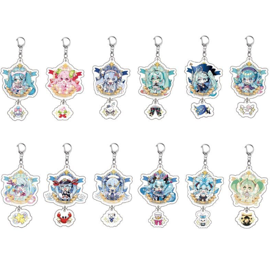 Hatsune Miku พวงกุญแจอะคริลิค Sakura Miku Polaris Miku จี้น่ารัก
