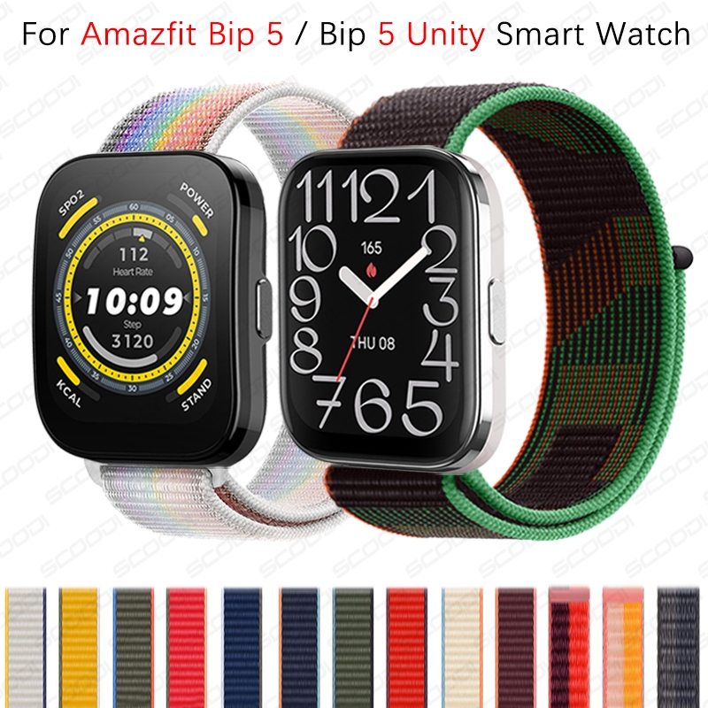 22mm Sport Loop สายไนลอนสําหรับ For Huami Amazfit Bip 6 / Bip 5 / Bip 5 Unity สมาร์ทนาฬิกาสายรัดข้อมือสร้อยข้อมือนาฬิกาอุปกรณ์เสริม