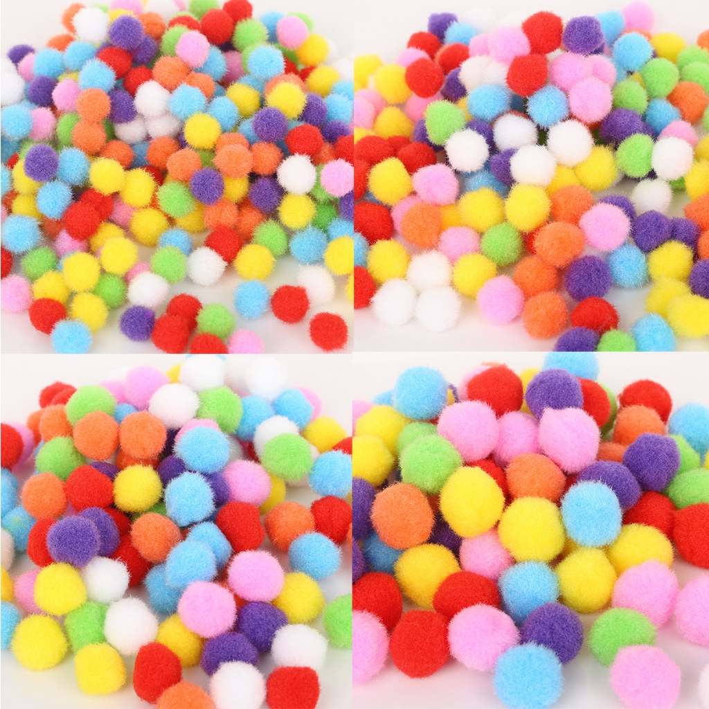 ลูกปอมปอมหลายสี ขนาด 10-30 มม. สำหรับงานฝีมือเด็ก อุปกรณ์งานอดิเรก DIY และประดิษฐ์เสื้อผ้า