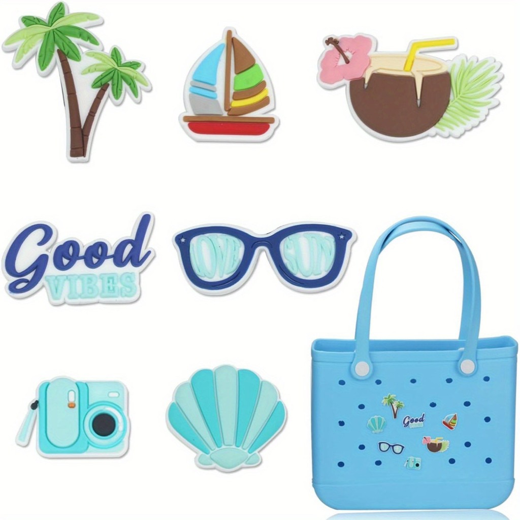 bogg bag กระเป ๋ าหลุม กระเป ๋ าดอกไม ้ หัวเข ็ มขัด ชุดมุก เครื ่ องประดับแขวนคุณภาพสูง