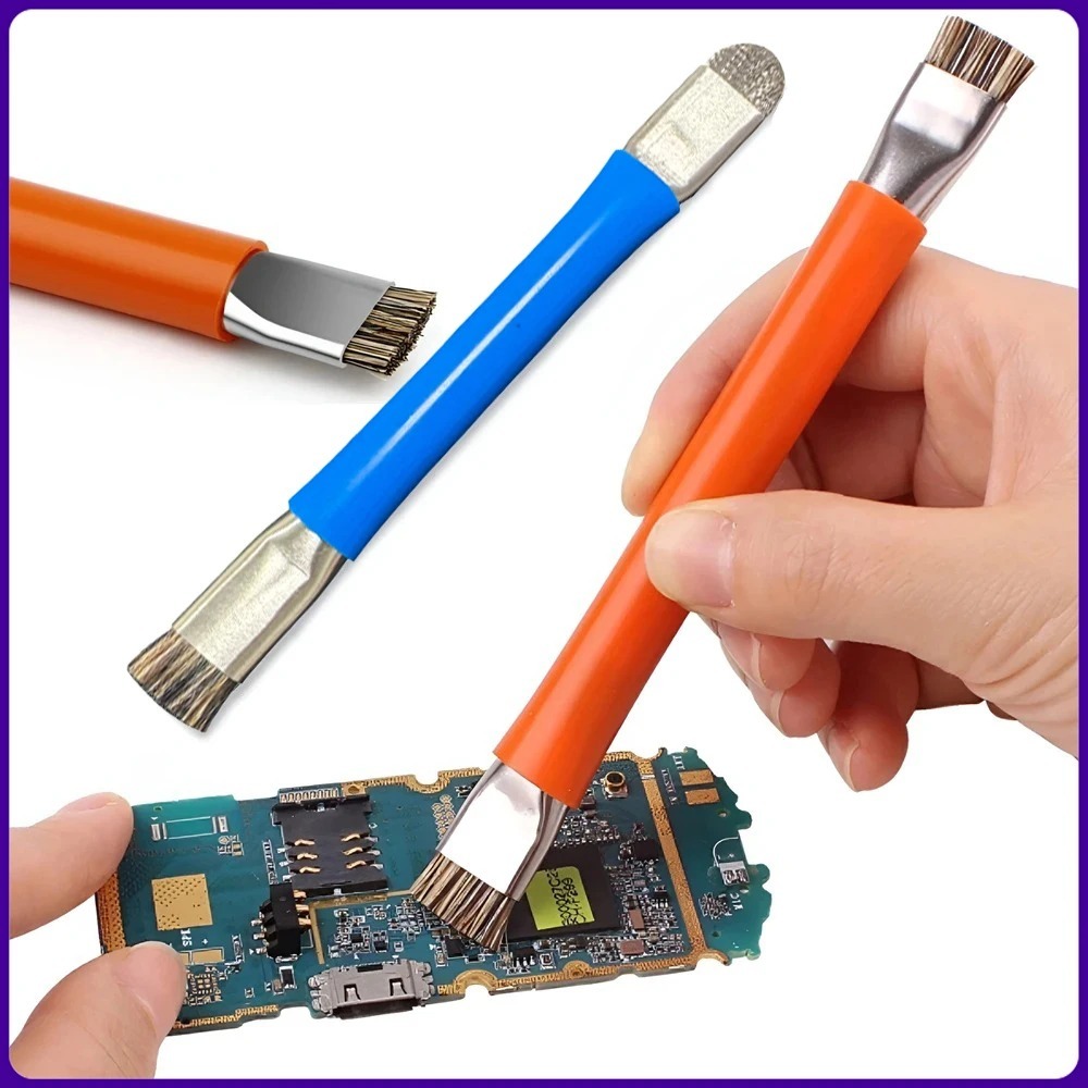BS-02 ปลอดภัยแปรง Anti-Static เมนบอร์ด PCB แปรงทําความสะอาดสําหรับซ่อมโทรศัพท์มือถือชุดเครื่องมือ Double Head สะดวก
