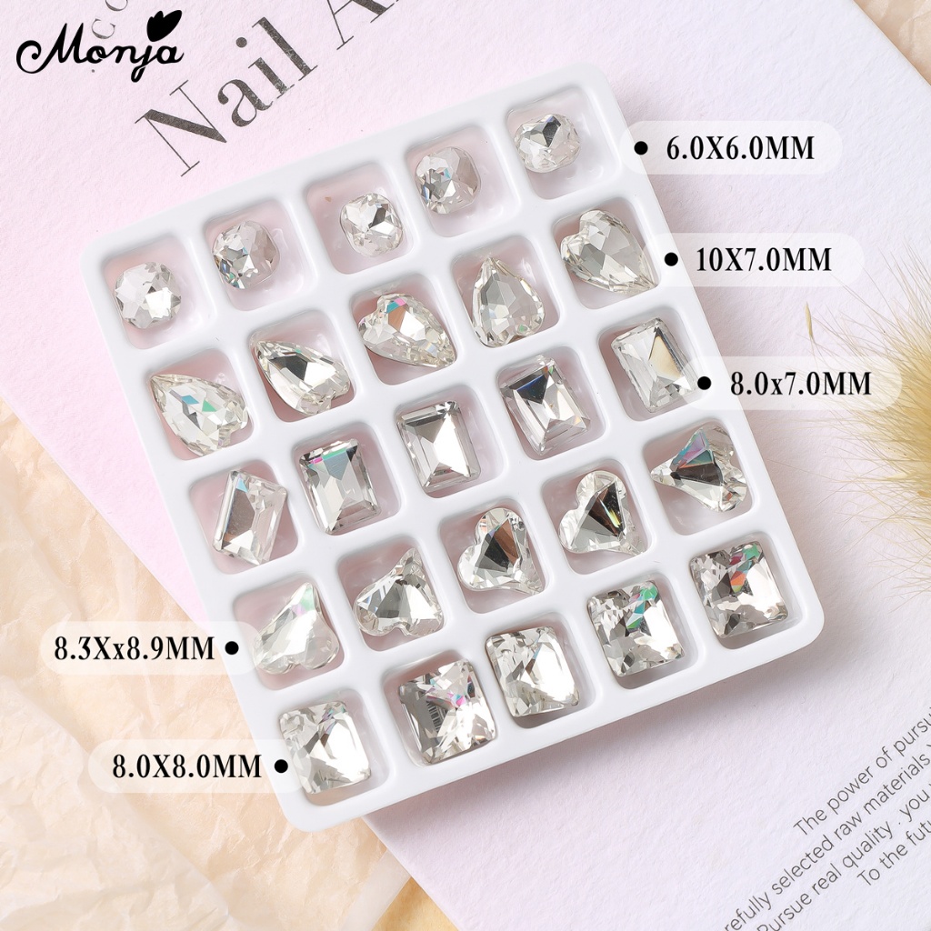 Monja Monja เล็บ 3d ตกแต่ง Rhinestone เล็บอุปกรณ์เสริม - รูปที่ 3