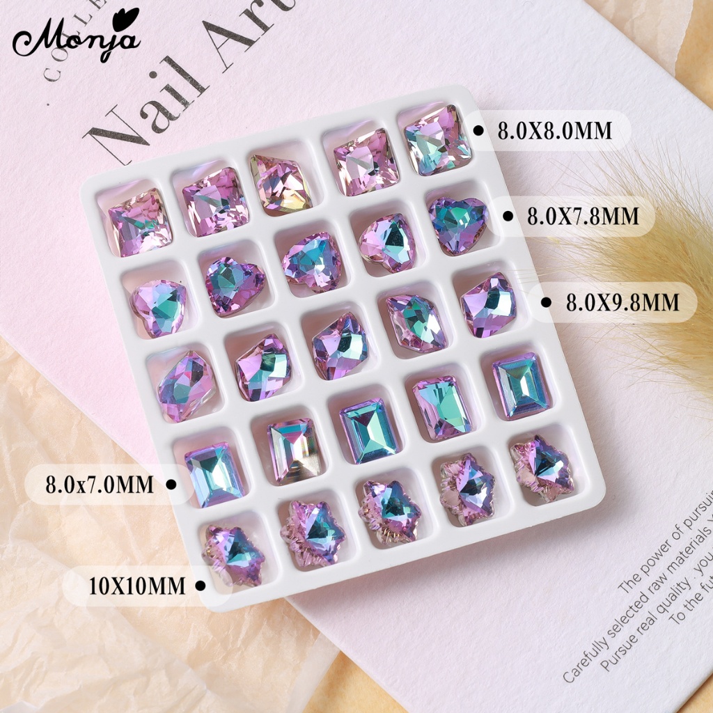 Monja Monja เล็บ 3d ตกแต่ง Rhinestone เล็บอุปกรณ์เสริม - รูปที่ 4