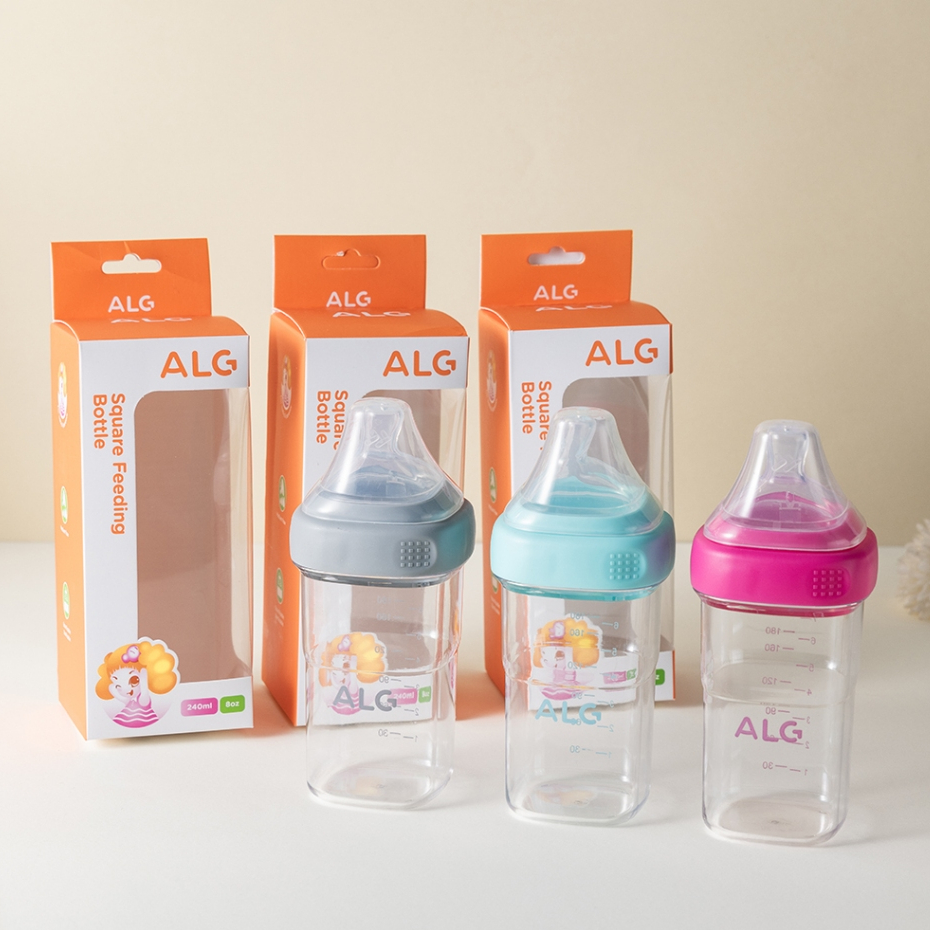 Poleey ขวดนมเด ็ ก Baby Wide Calibre Multifunctional Bottle Square Anti Bloating Bottle