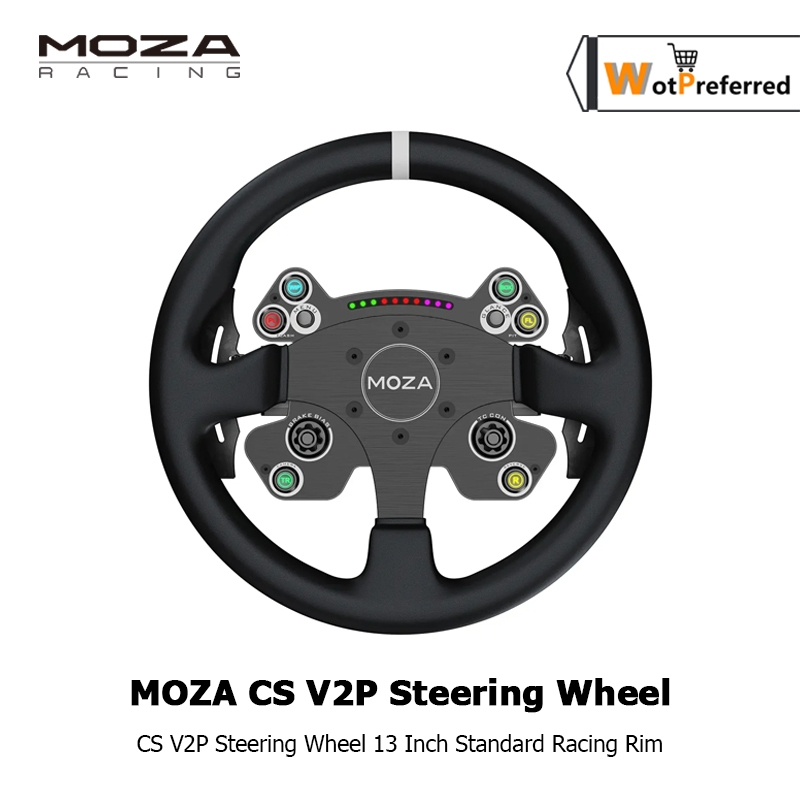Moza Racing CS V2P พวงมาลัย 13 นิ้วขอบแข่งมาตรฐานพร้อมกรอบอลูมิเนียมเกรดการบิน  ps5