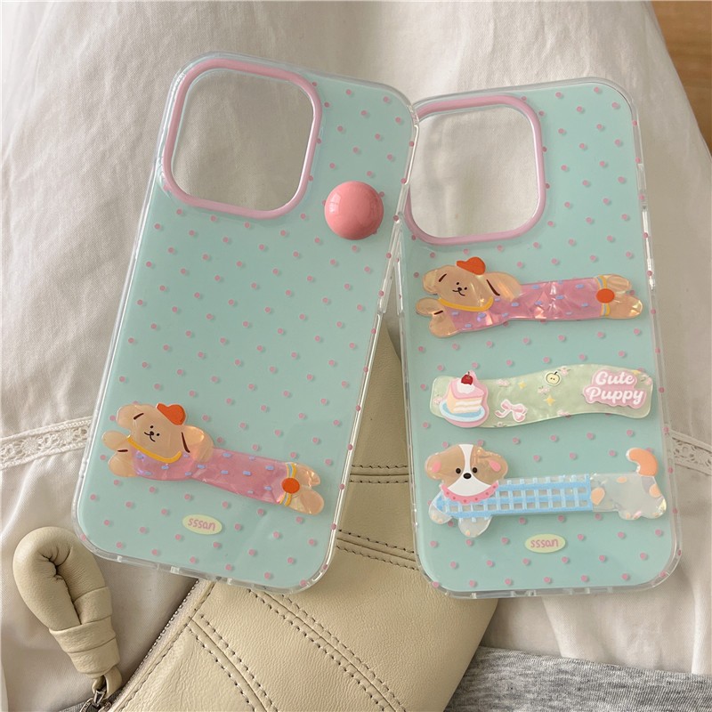 Iphone 16 15 pro max 14 pro max สามมิติ dachshund รูปแบบวัสดุ TPU IMD craft เคสโทรศัพท์พิมพ์สองชั้น