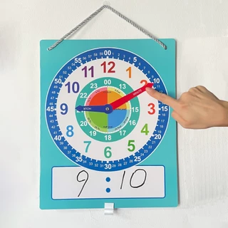 เครื่องมือสอนมัลติฟังก์ชั่น,นาฬิกาสาธิตการสอนแห้งขนาดใหญ่,Montessori ของเล่นปริศนาสำหรับเด็ก