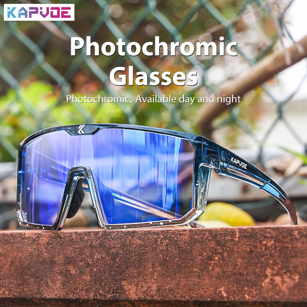 Kapvoe Photochromic แว่นตาขี่จักรยานแว่นตากันแดด UV400 MTB แว่นตากีฬากลางแจ้งแว่นตาจักรยานจักรยานขี่จักรยานอุปกรณ์