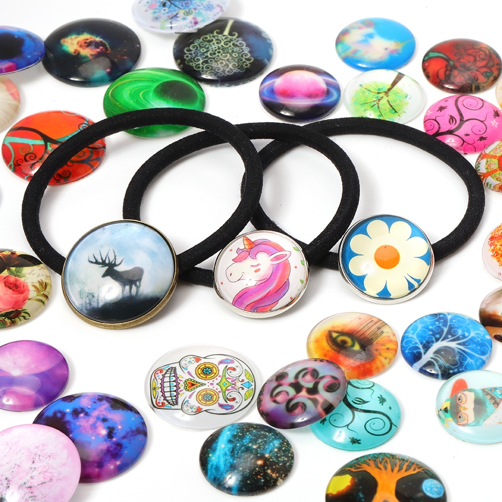 10pcs ผมฐาน 20/25 มม. Cabochon ฐานผู้ถือเชือก Elastic Band Hairpin แหวนผมอุปกรณ์เสริมสําหรับเครื่องประดับทํา DIY