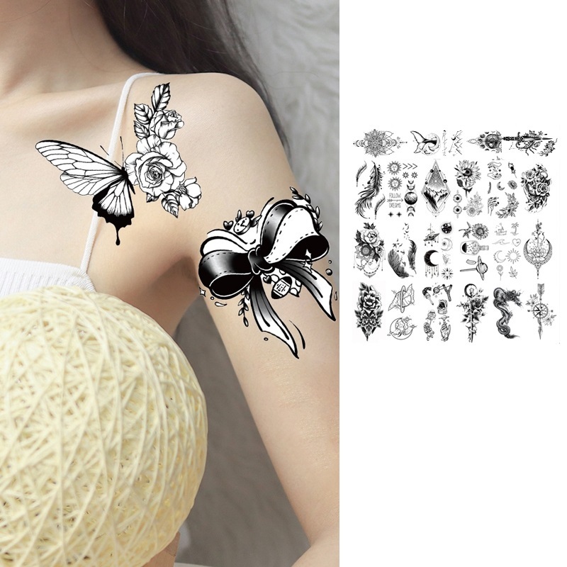 สติกเกอร์รอยสักชั่วคราว กันน้ํา 4 ซม. X 6 ซม. 10~15 วัน สไตล์ฮิปฮอป COCOJEWELRY