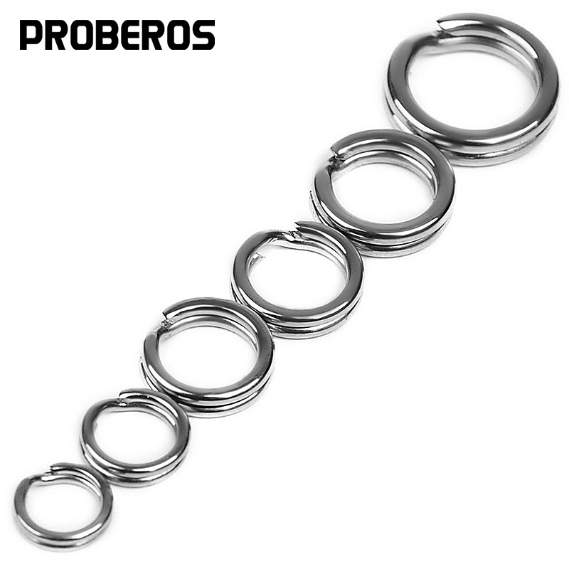 Pro BEROS สแตนเลส Super Double layer Flattening แหวน 0-12 # แหวนเหยื่อตกปลาอุปกรณ์ตกปลา(100 ชิ้น/แพ็ค)