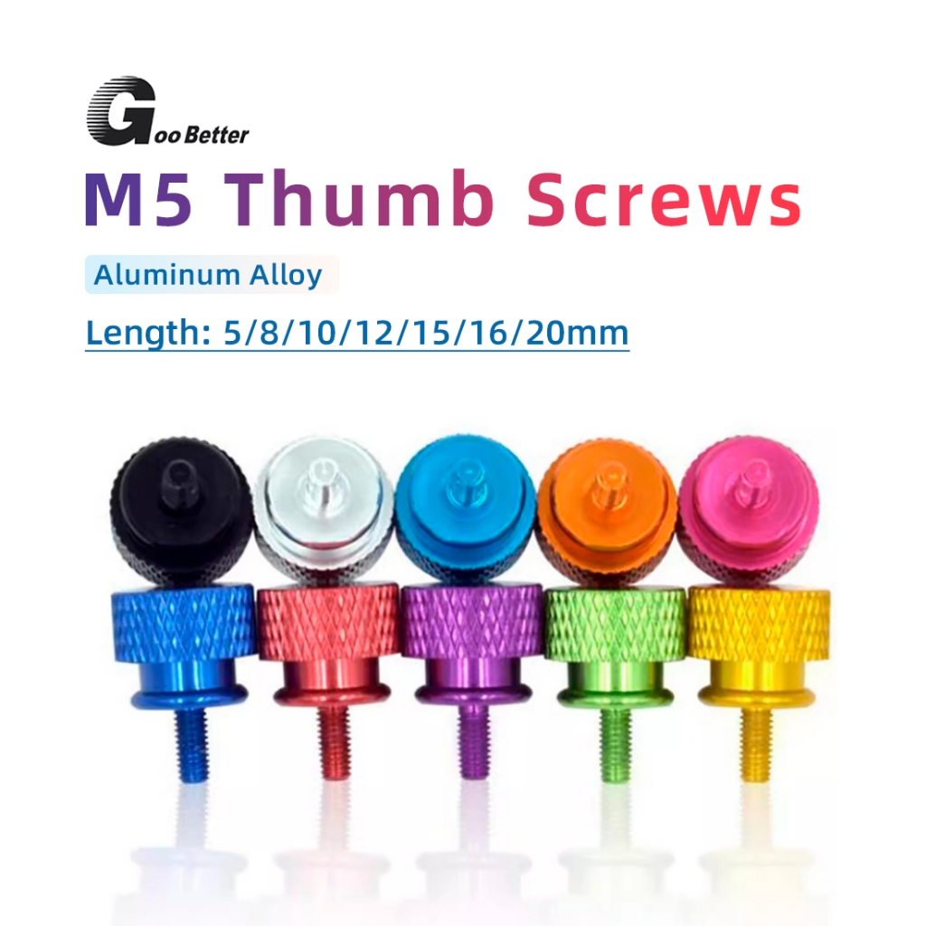 M5 มือ Thumb สกรู Hand Grip Knob Bolts DIY Anodized อลูมิเนียมสลักเกลียวสําหรับ PC คอมพิวเตอร์แผงด้านข้างที่มีสีสัน