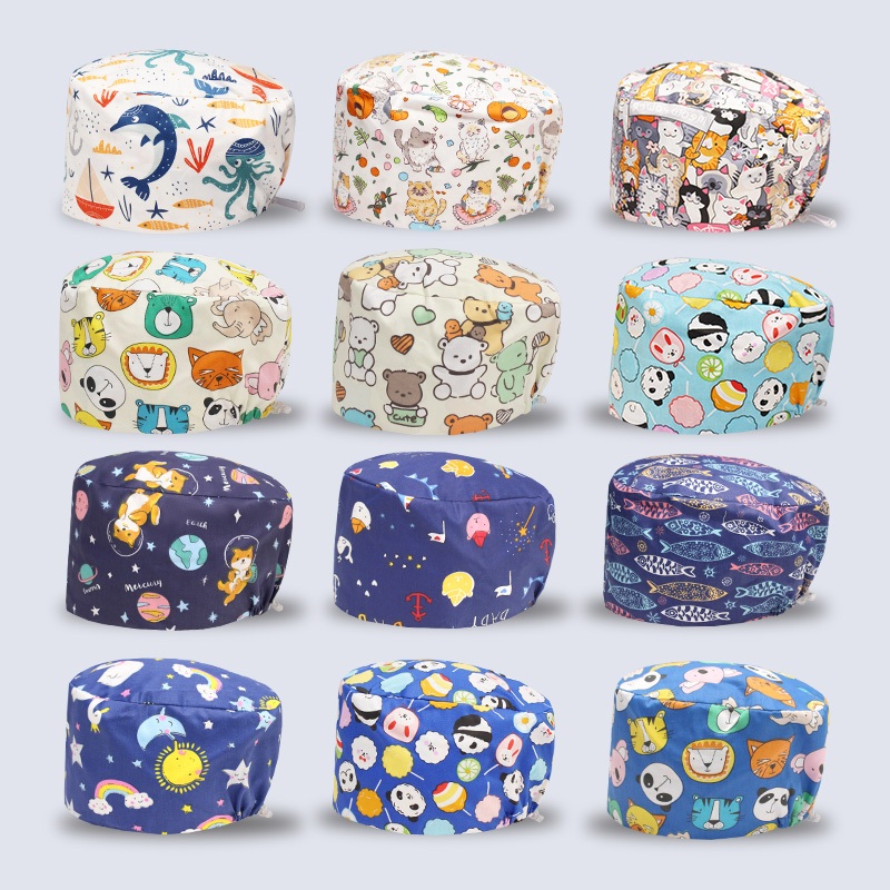 ใหม่ Medical Scrub หมวก Unisex โรงพยาบาลหมวกทํางาน Garden Chef Veterinary หมวกพรีเมี่ยมพยาบาลอุปกรณ์เสริมผ้าฝ้ายทันตแพทย์พยาบาลหมวก