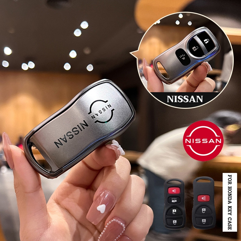 Nissan 3/4 ปุ ่ มออกแบบใหม ่ TPU รถรีโมทสําหรับ Nissan Navara/X-trail/Tida พวงกุญแจฝาครอบกุญแจ