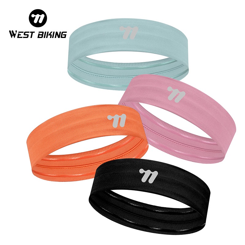 WEST BIKING กีฬาเทนนิสแถบคาดศีรษะ แฟชั่นสายรัดข้อมือ ผู้หญิงฤดูร้อนยืดหยุ่นแถบคาดศีรษะลื่น