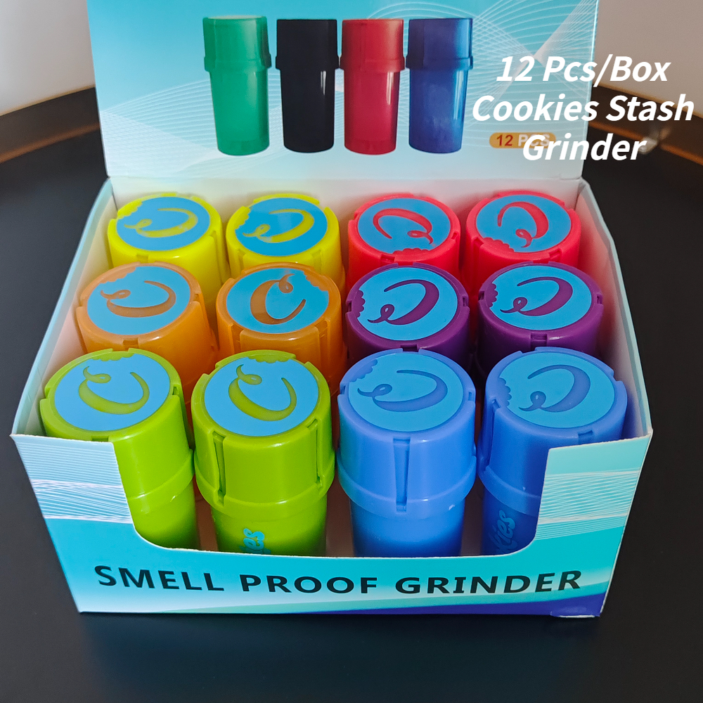 (12 ชิ้น/กล่อง) 3 ชั้น 40 มม Cookies Grinder&Stash เครื่องบดสมุนไพร ที่บดสมุนไพร