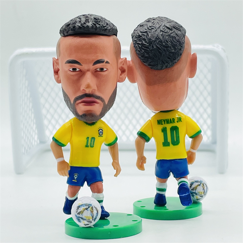 Soccerwe 7 ซม. ความสูงตุ๊กตาฟุตบอล 2024 10 Neymar ตุ๊กตาทรงผมลายใหม่