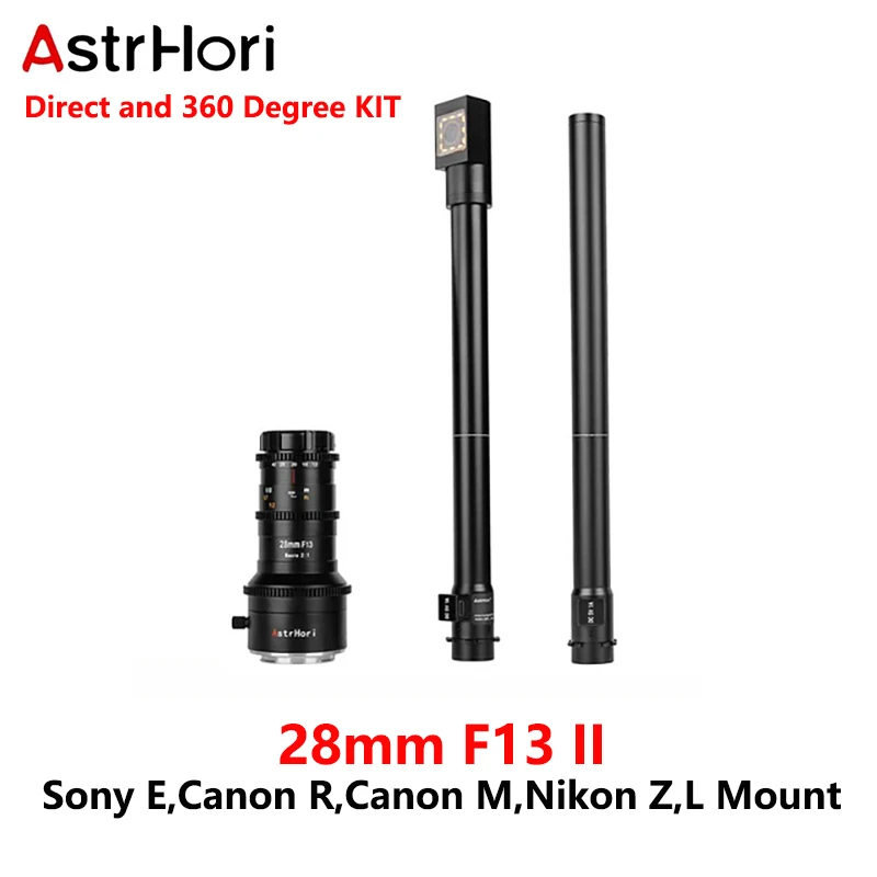 Astrhori 28mm F13 II 2X Macro Probe เลนส์ 90° Periprobe และ 360° ฐานหมุนสําหรับ Sony E/ Canon EF(DSL