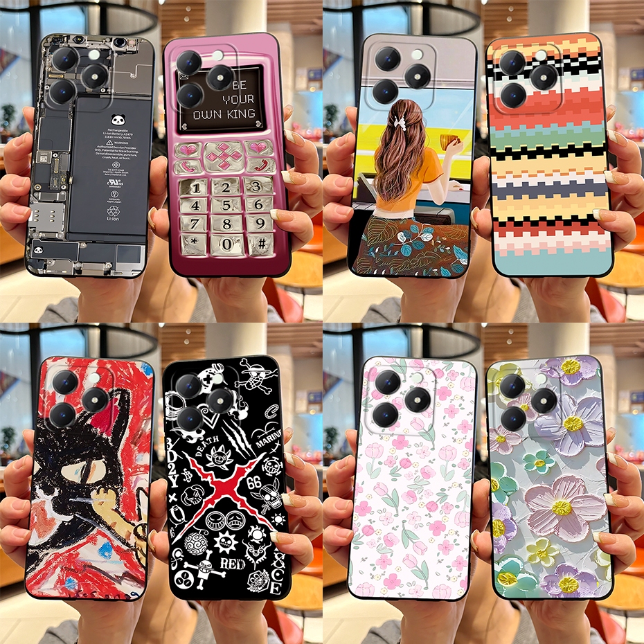 สําหรับrealme C63 C61 4GกรณีMatteดีไซน์ใหม่ 2024 รูปแบบซิลิโคนอ่อนนุ่มป้องกันปกหลังสําหรับRealmeC63 C 61 ปลอก