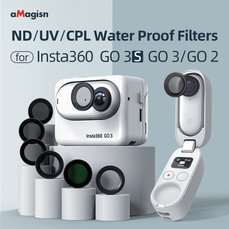 สําหรับ Insta360 GO3S, GO3, GO2 ตัวกรองกันน้ํา, ตัวป้องกันหินเงา, อุปกรณ์เสริมสําหรับกล้องกีฬา