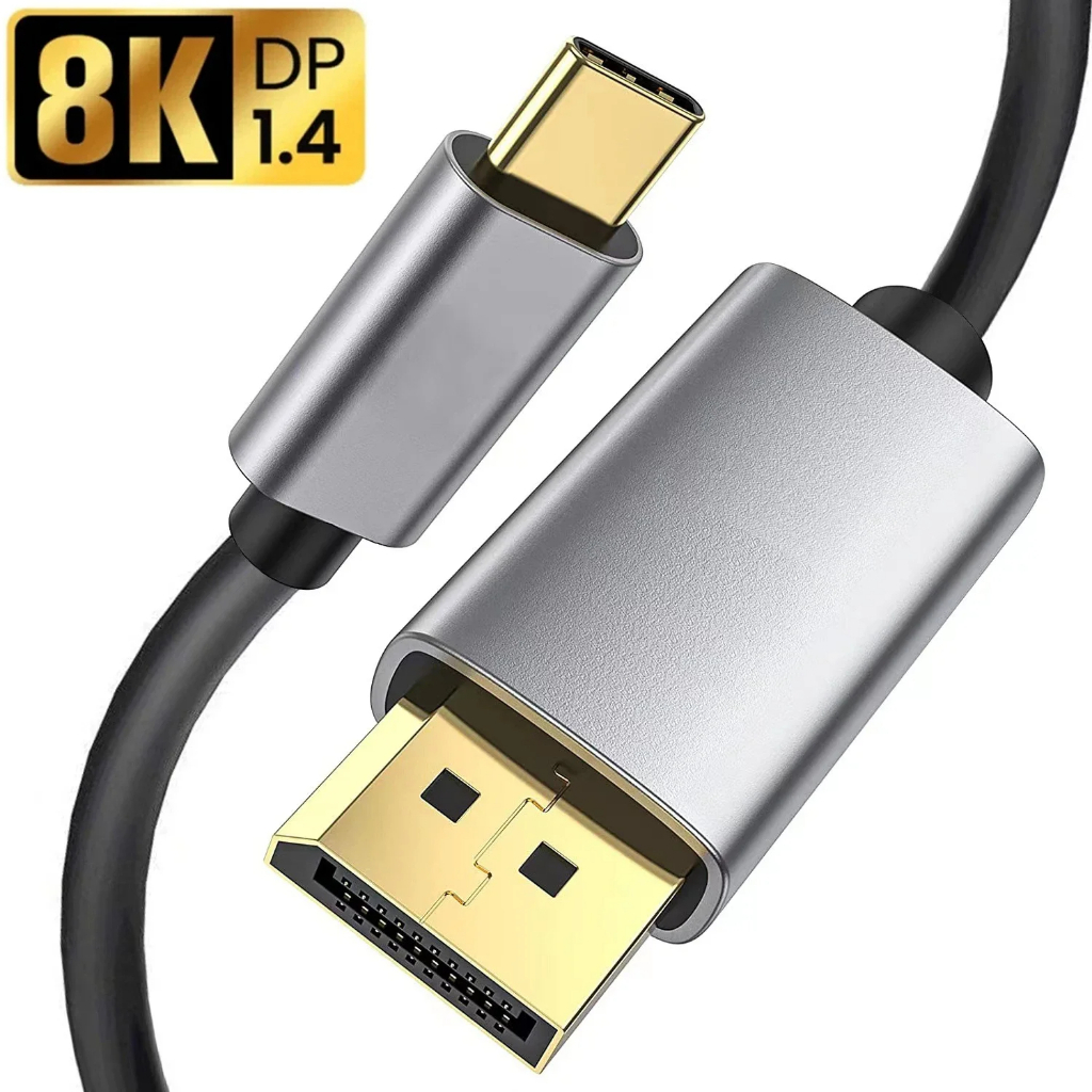 8k60hz ประเภท C ถึง DP สายแบบไดนามิก HDR USB C ถึง DisplayPort สาย Thunderbolt 3 4 4K สําหรับ MacBook Pro Samsung S21 Huawei Dell