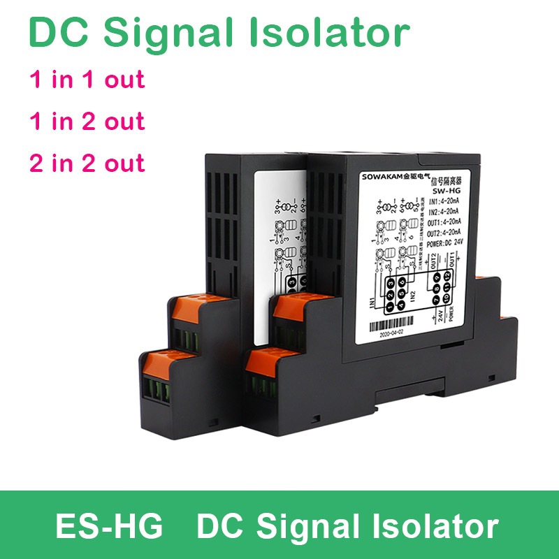 75mv DC สัญญาณ isolator 4-20mA สัญญาณ 0-10V แรงดันไฟฟ้าเครื่องส่งสัญญาณ 1in 2 out