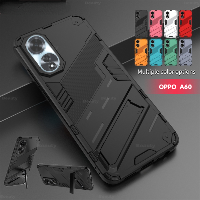 สําหรับ OPPOA 60 OPPO A60 A79 60 4G เคสโทรศัพท์ CPH2631 เกราะกันกระแทกผู้ถือขาตั้งกันชนกล้องเลนส์เต็มป้องกันทนทานปกแข็ง OPPOA60 OPPOa79 A58 A38 A18 A78 A17 K