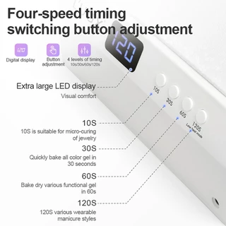เครื่องอบเล็บเจล L’UGX 72วัตต์ รุ่นLG-205 รุ่น มีเบาะรองมือในตัว สวยแข็งแรงทันสมัย ขนาด 72 watts ไฟ 69 ดวงแห้งไว ไฟถนอมผิว มือไม่ดำค่า (ถอดถาดได้)