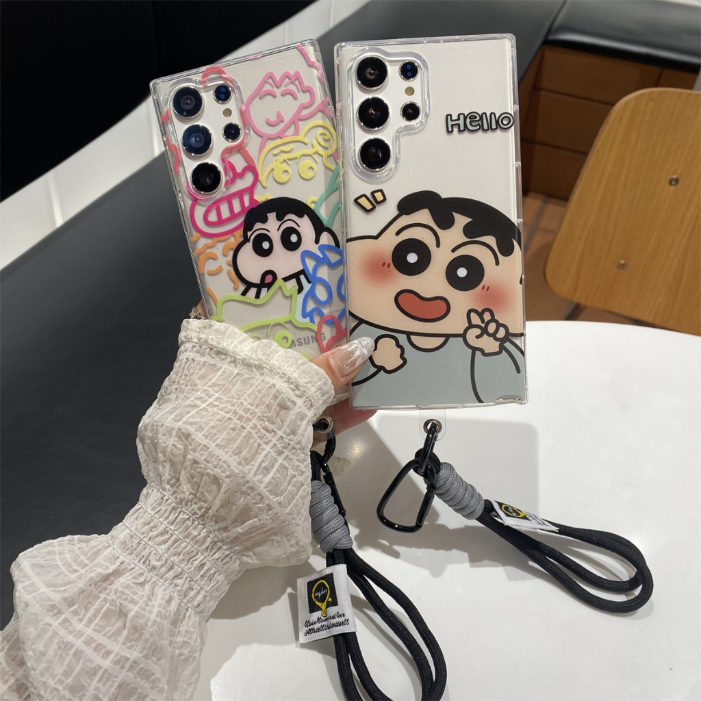การ์ตูน เส้น Crayon วงเล็บ ซองโทรศัพท์ Samsung Galaxy S24 Ultra S24 S23 Ultra S23 Plus S23FE S22Ultra S21Ultra S21+ S21FE Note10Plus Note20Ultra A55 A54 A53 A14 A34 A15 A33 A73 A25 5G Case เคสโทรศัพท์ใหม่ TPU ซิลิโคนอ่อนนุ่มป้องกันการตก เคสมือถือซัมซุง