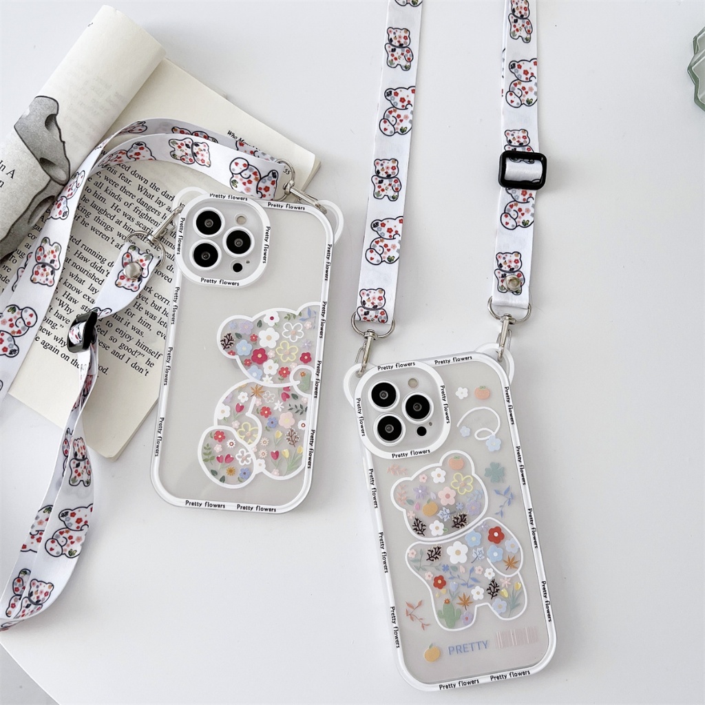เคส IPhone สําหรับ IPhone 16 ProMax 15Plus 15 ProMax XS Max11 11ProMax 12ProMax14 ProMax 13ProMax 7/8 Plus Crossbody Bear