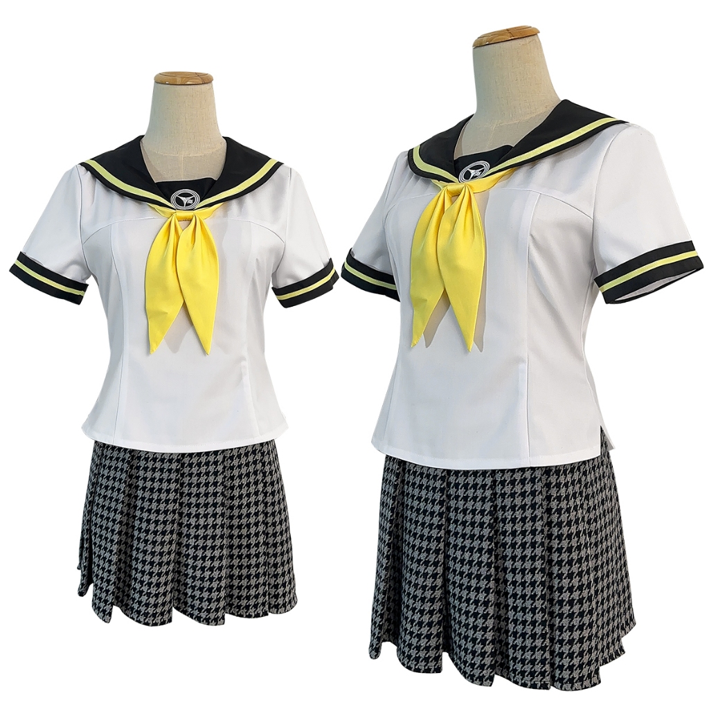 Holoun PERSONA4 P4 Cosplay ชุดคอสเพลย์ Kujikawa Rise กระโปรงฤดูร้อนเสื้อเครื่องแบบ
