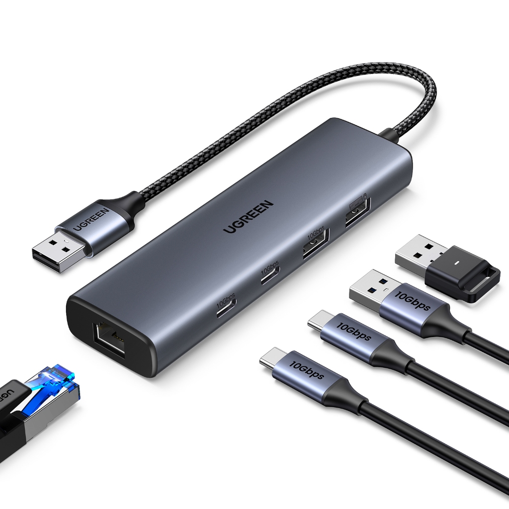 Ugreen USB C HUB 1000Mbps Ethernet HUB USB-C ถึง USB3.0 RJ45 สําหรับแล็ปท็อป Macbook อุปกรณ์เสริม Type-C Ethernet อะแดปเตอร์การ์ดเครือข่าย