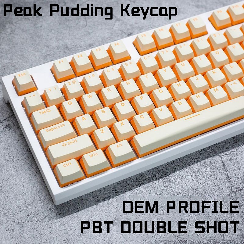Peak Pudding Keycaps PBT Double-shot OEM Profile Keycap Custom Keycaps ใช้งานร่วมกับ Cherry Gateron 