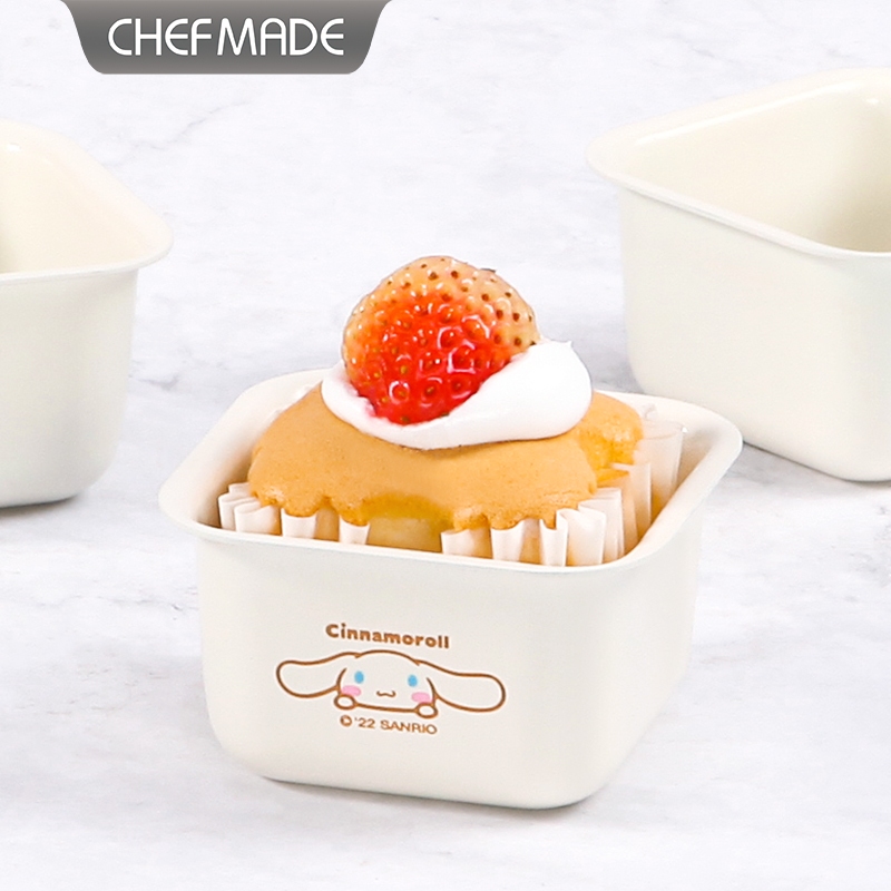 CHEFMADE Cinnamoroll Non-stick 4 ชิ้นมินิเค้กถาดอบแม่พิมพ์เค้กสแควร์ชุดขนมปัง Mould CL5039 / CL5039-4