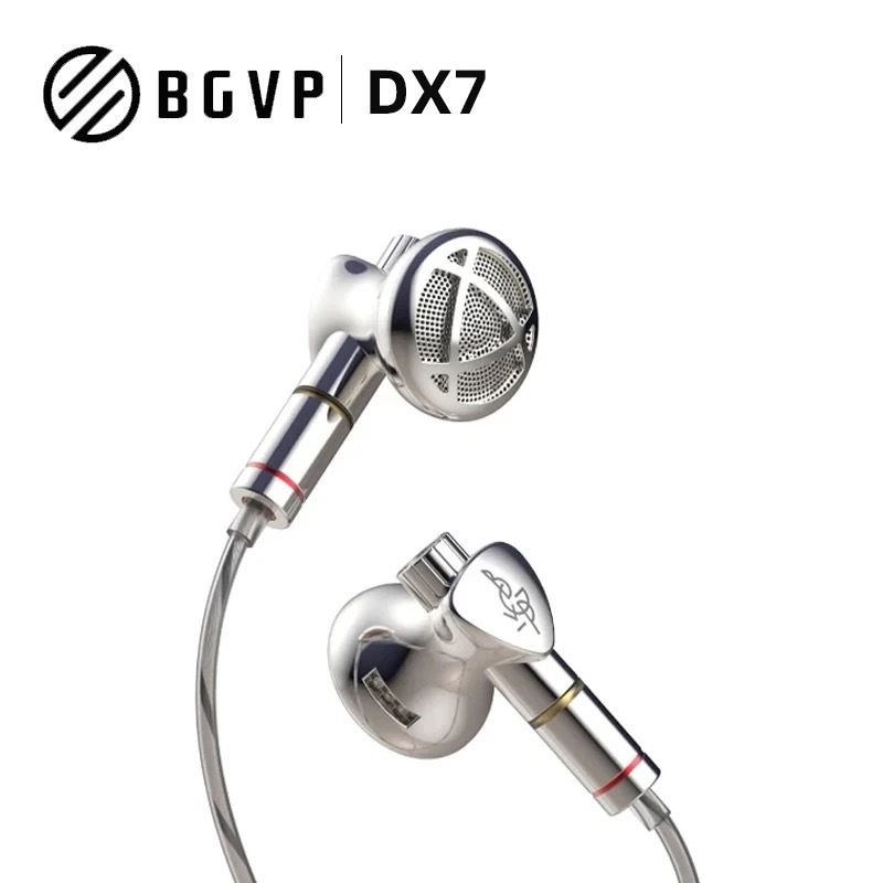 Bgvp DX7 14.2 มม.แบบไดนามิก Tunable หูฟังหัวแบนที่ถอดออกได้จูนกรอง MMCX หูฟังแบบมีสาย