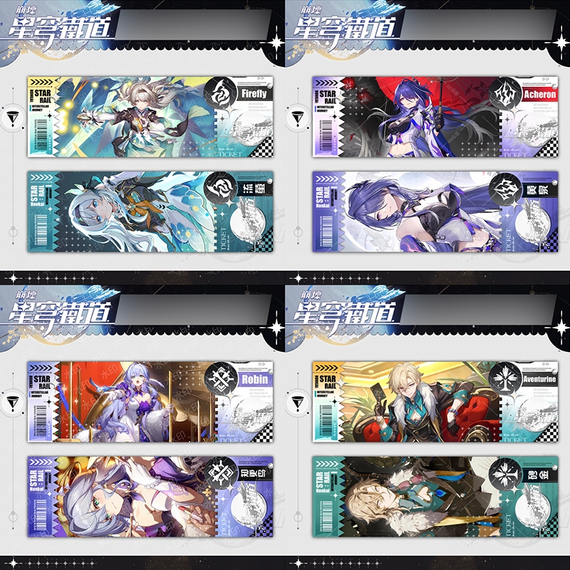 Honkai: ที่คั่นหนังสือ Star Rail Firefly Acheron Aventurine ที่คั่นหนังสือสองด้านเลเซอร์