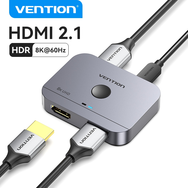 Vention HDMI Switch 2 In 1 Out 8K 60Hz 1 In 2 Out 3D USB-C 120Hz Refresh Rate สําหรับแล็ปท็อป PS5