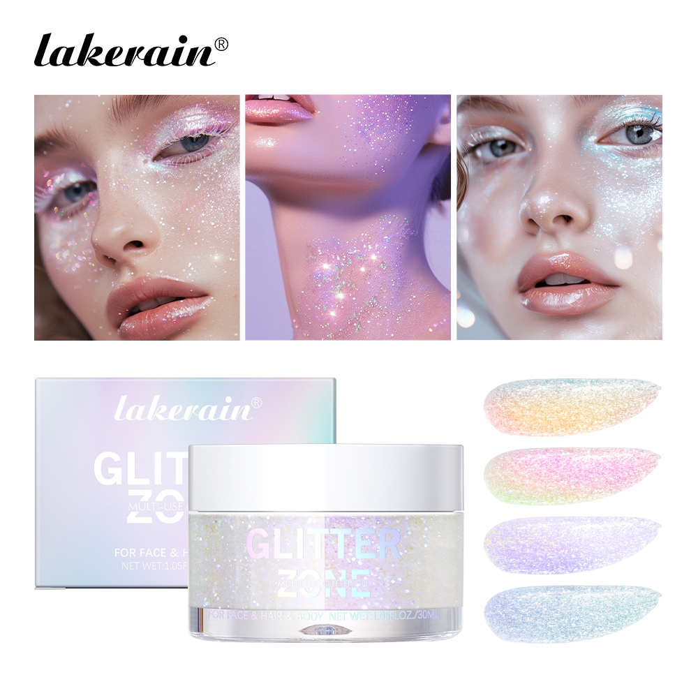 Lakerain Sequins Glitter Gel Face Body Painting Shine Liquid, เปลี่ยนสี Glitter สําหรับผิวหน้า, ร่างกาย, และผม, เหมาะสําหรับเทศกาลงานปาร์ตี้
