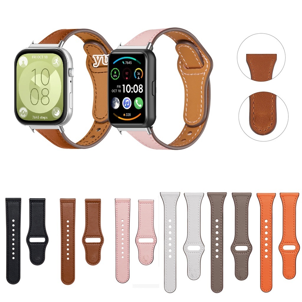 เข็มขัดหรูหราคุณภาพสูงแบบบาง สายหนังสําหรับ Huawei Watch Fit 2 3 / Fit ใหม่ /SE /รุ่นพิเศษ /Fit2/Fit3
