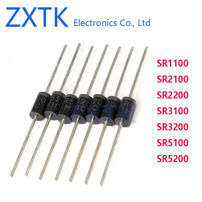 50 ชิ้นไดโอด SR1100 SR2100 SR2200 SR3100 SR3200 SR5100 SR5200 SR110 SR210 SR220 SR310 SR320 SR510 SR