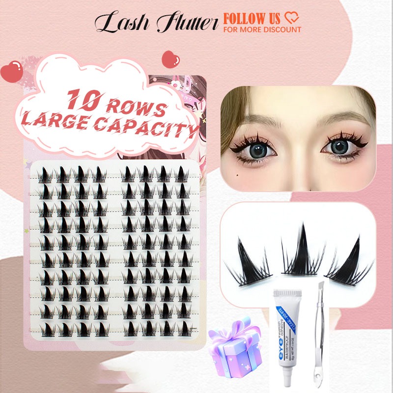 Naughty Elf ขนตาปลอม Segment คอสเพลย์อะนิเมะขนตาการ์ตูนหนาหยิกเย็นสไตล์น่ารัก