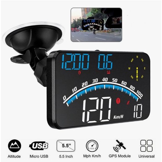 ไมล์รถยนต์ G10 GPs รถยนต์หัวขึ้นแสดง USB รถ HUD นิ้ว ไมล์ดิจิตอล แสดงความเร็วรถ บอกกิโล สำหรับรถบรรท