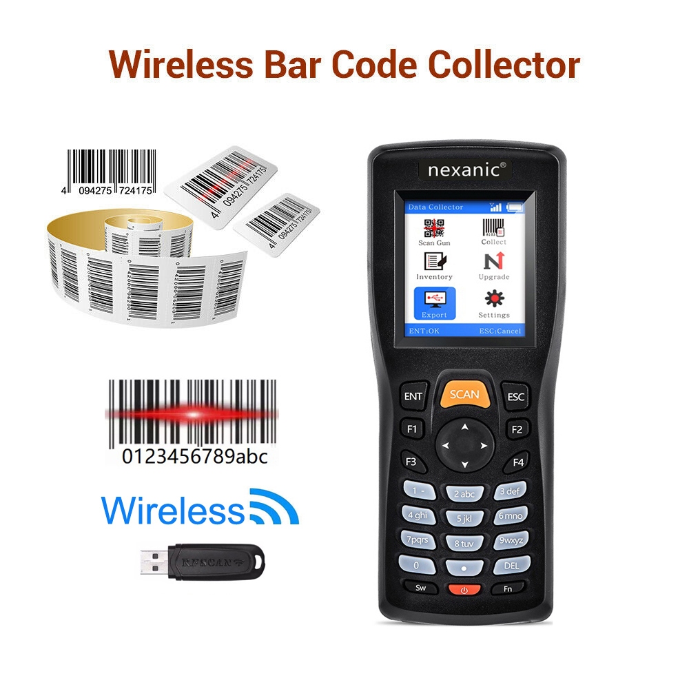 Nexanic PDT3309 เครื่องสแกนบาร์โค้ดไร้สาย 1D Data Terminal Wireless Bar รหัสสะสมโกดังสินค้าคงคลัง Da